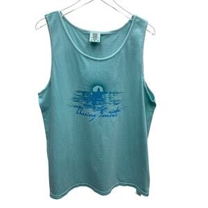Comfort Colors Blue Chasing Sunsets Tank Top Size Large